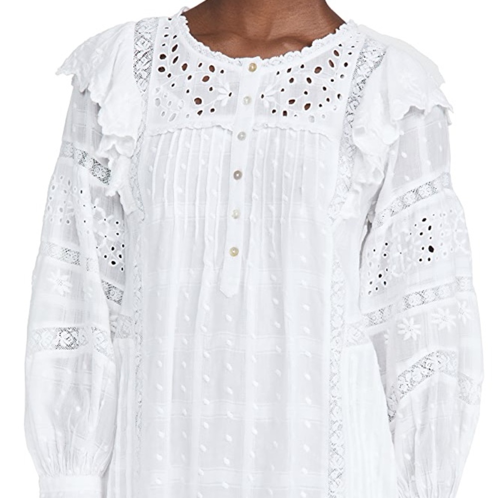 LoveShackFancy Baxter White Dress